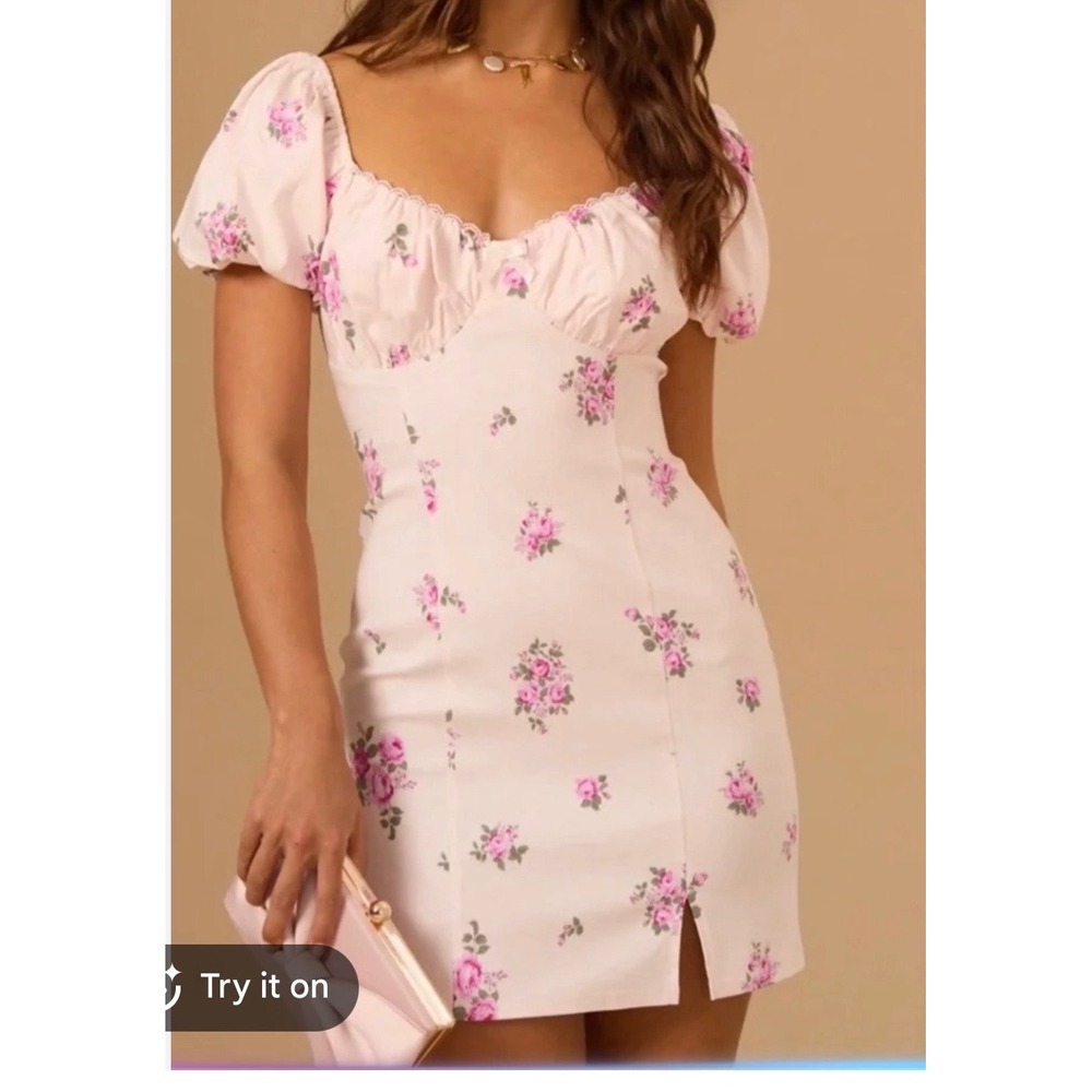 Altar'd State Alina Floral‎ Mini Dress in Pink -Size Small